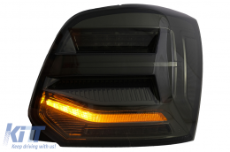 Taillights Full LED suitable for VW Polo 6R 6C 61 (2011-2017) Sequential Dynamic Turning Lights Vento Look Smoke-image-6073704
