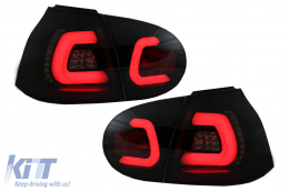 Taillights LED Bar suitable for VW Golf V 5 (2004-2009) Smoke Black Urban Style - TLVWG5LED