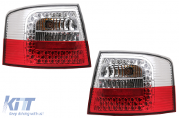 Taillights LED suitable for Audi A6 4B C5 Avant Station Wagon (12.1997-01.2005) Clear Glass Red and White