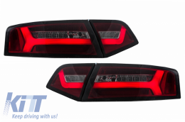 Taillights LED suitable for Audi A6 4F2 C6 Limousine (2008-2011) Red Smoke Facelift Design with Sequential Dynamic Turning Lights - TLAUA64F2
