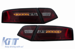 Taillights LED suitable for Audi A6 4F2 C6 Limousine (2008-2011) Red Smoke Facelift Design with Sequential Dynamic Turning Lights-image-6047791