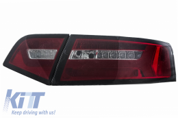 Taillights LED suitable for Audi A6 4F2 C6 Limousine (2008-2011) Red Smoke Facelift Design with Sequential Dynamic Turning Lights-image-6047794