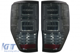 Taillights LED suitable for Ford Ranger (2012-2018) with Sequential Dynamic Turning Lights Smoke - TLFRNGT6S