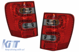 Taillights LED suitable for JEEP Grand Cherokee (1999-05.2005) Red Smoke - TLJEGC2