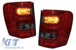 Taillights LED suitable for JEEP Grand Cherokee (1999-05.2005) Red Smoke-image-6044280