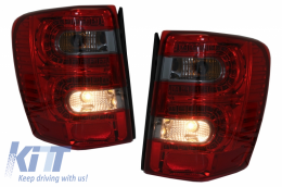 Taillights LED suitable for JEEP Grand Cherokee (1999-05.2005) Red Smoke-image-6044281