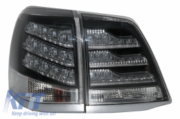 Taillights LED suitable for Toyota Land Cruiser FJ200 J200 (2007-2011) Black and White-image-6037434