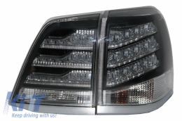 Taillights LED suitable for Toyota Land Cruiser FJ200 J200 (2007-2011) Black and White-image-6037435