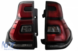 Taillights LED suitable for Toyota Land Cruiser FJ150 Prado (2010-2018) Red Clear Light Bar (2018+) Design - TLTOPFJ150VX
