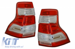 Taillights Led suitable for TOYOTA Land Cruiser FJ150 Prado (2010-2018) Red Clear 2018+ Design - TLTOPFJ150