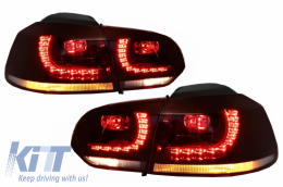 Taillights LED suitable for VW Golf 6 VI (2008-2013) R20 GTI Cherry Red Clear Design DEPO - TLVWG6R20RCDP