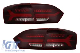 image-9-Taillights LED suitable for VW Jetta Mk6 VI (2012-2014) Dynamic Flowing Turn Signals Red Smoke