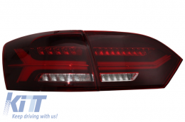 Taillights LED suitable for VW Jetta Mk6 VI (2012-2014) Dynamic Flowing Turn Signals Red Smoke-image-6020983