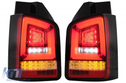Taillights Red White Full LED suitable for VW Transporter Multivan V T5 Facelift (2010-2015) - TLVWT5FLED