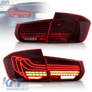 Taillights Set suitable for BMW 3 F30 11-18 Sedan CSL M3 F80 / Laser Look Red/Crystal Vland