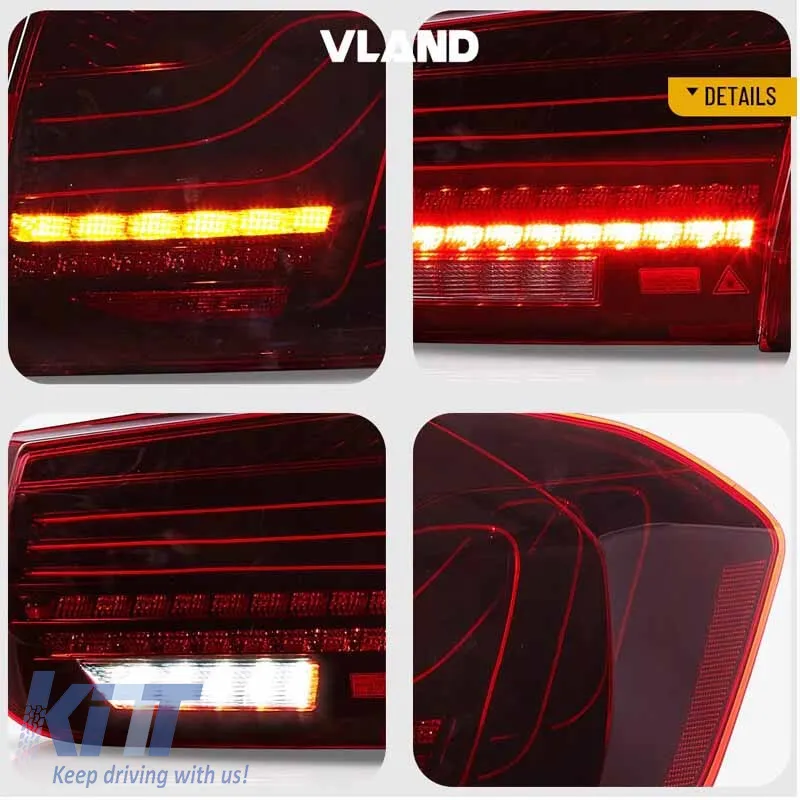 Taillights Set suitable for BMW 3 F30 11-18 Sedan CSL M3 F80 / Laser Look Red/Crystal Vland