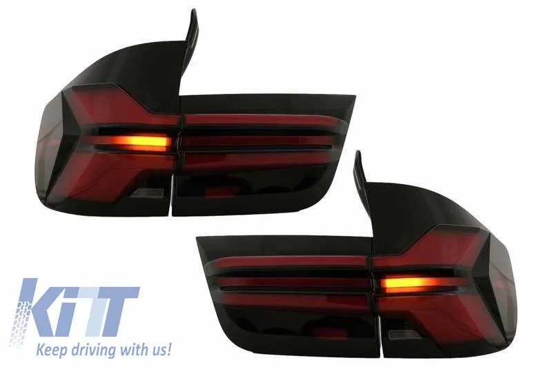 Taillights Set suitable for BMW X5 E70 07-13 LED Bar Upgrade to G05 LCI Look Smoke