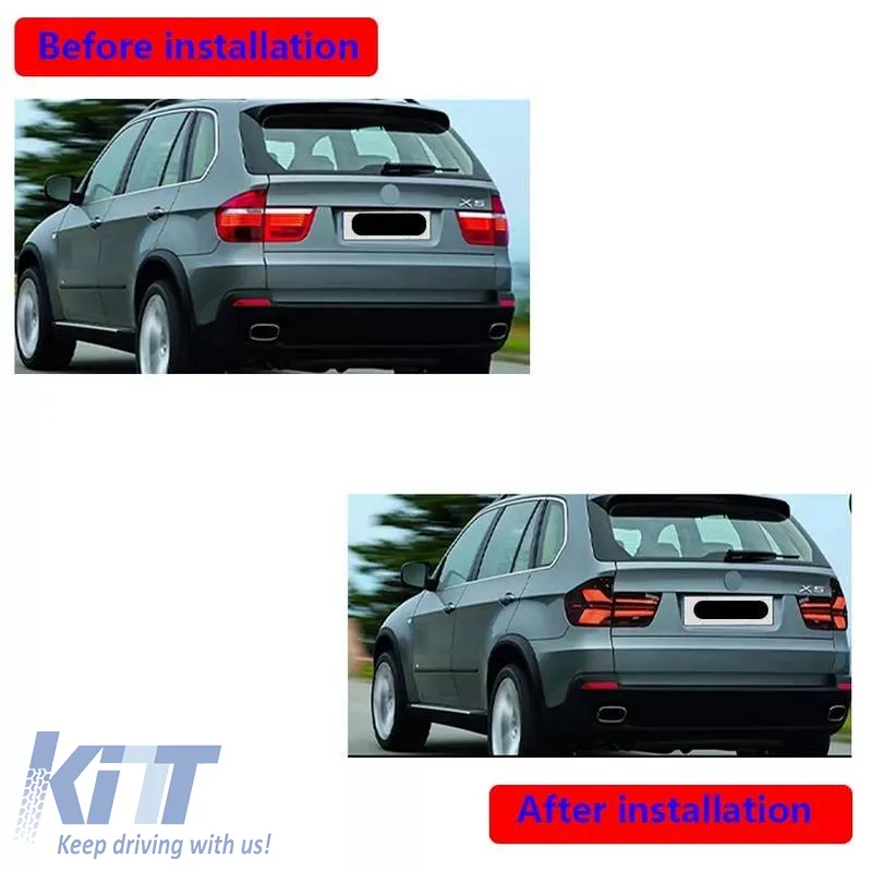 Taillights Set suitable for BMW X5 E70 07-13 LED Bar Upgrade to G05 LCI Look Smoke