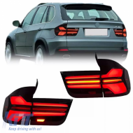 Taillights Set suitable for BMW X5 E70 07-13 LED Bar Upgrade to G05 LCI Look Smoke