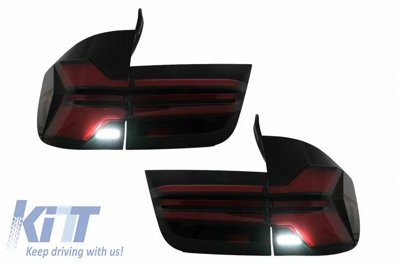Taillights Set suitable for BMW X5 E70 07-13 LED Bar Upgrade to G05 LCI Look Smoke