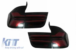 Taillights Set suitable for BMW X5 E70 07-13 LED Bar Upgrade to G05 LCI Look Smoke-image-6318167