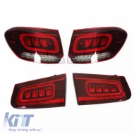 Taillights Set suitable for Mercedes-Benz GLC C253/X253 Pre-Face To Facelift Look Full Led Bar Red/Crystal Carner-image-6314649