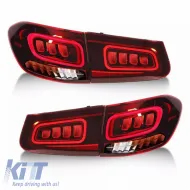 Taillights Set suitable for Mercedes-Benz GLC C253/X253 Pre-Face To Facelift Look Full Led Bar Red/Crystal Carner-image-6314653