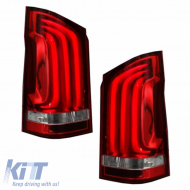 Taillights Set suitable for Mercedes-Benz Vito W447 14+ Full Led Bar & Led Signal Dynamic Red/Crystal Carner