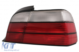 Taillights suitable for BMW 3 Series E36 Coupe Cabrio (12.1990-08.1999) Red White-image-6099551