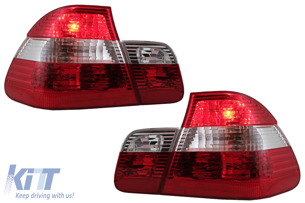 BMW 3-as sorozat E46 szedán (1998.05-2001.08.) piros-fehér hátsó lámpák
