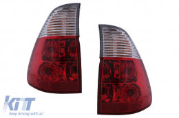 Taillights suitable for BMW X5 E53 (1998-10/2003) Red Clear-image-6112595