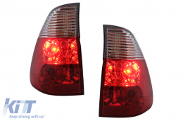 Taillights suitable for BMW X5 E53 (1998-10/2003) Red Clear-image-6112598