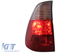 Taillights suitable for BMW X5 E53 (1998-10/2003) Red Clear-image-6112599