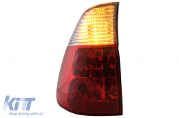 Taillights suitable for BMW X5 E53 (1998-10/2003) Red Clear-image-6112602