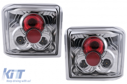 Taillights suitable for VW T4 Transporter Caravelle Multivan (1990-03.2003) Chrome - TLVWT4C