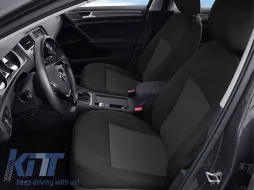 Tapicería Kegel adecuada para los asientos delanteros y traseros del Volkswagen Golf VII 2012-2019, negra con patrón-image-6212222