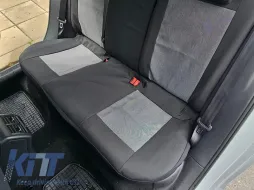 Tapicería Kegel adecuada para los asientos delanteros y traseros del Volkswagen Golf VII 2012-2019, negra con patrón-image-6212229