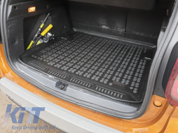 Tapis Coffre Caoutchouc pour DACIA DUSTER II 4x4 18- Noir Dédié Sans Odeur--image-6060302