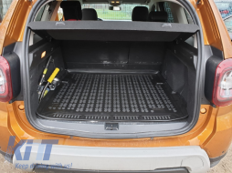 Tapis Coffre Caoutchouc pour DACIA DUSTER II 4x4 18- Noir Dédié Sans Odeur--image-6060304