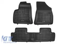 image-2-Tapis de sol Caoutchouc Noir pour Peugeot 5008 I 2009-2017 sans odeur Bord de 3 cm