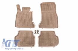 image-15-Tapis sol caoutchouc beige pour BMW Série 5 F10 F11 10-13 Limo Touring Inodore