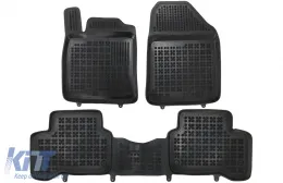 image-74-Tapis sol caoutchouc Noir pour Hyundai IONIQ 2016- Bord 3cm système fixation sans odeur