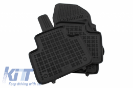Tapis sol caoutchouc noir pour VW TOUAREG III 18 - 5 places Sans odeur Bordure-image-6053794