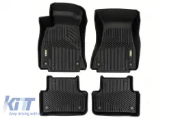 image-15-Tappetini in gomma e moquette 2 in 1 adatti per Audi A4 B9 2015-2023, A5 Sportback F5 2016-2024 della serie Frogum 5D Race Rock, set da 4 pezzi, colore nero