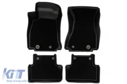 Tappetini in gomma e moquette 2 in 1 adatti per Audi A4 B9 2015-2023, A5 Sportback F5 2016-2024 della serie Frogum 5D Race Rock, set da 4 pezzi, colore nero-image-6232575