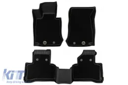 Tappetini in gomma e moquette 2 in 1 adatti per Mercedes GLC C253 2016-2023, X253 2015-2022 della serie Frogum 5D Race Rock, set da 3 pezzi, colore nero-image-6232601