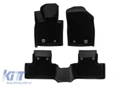 Tappetini in gomma e moquette 2 in 1 adatti per Volvo XC60 dopo il 2017 della serie Frogum 5D Race Rock, set da 3 pezzi, colore nero-image-6232607