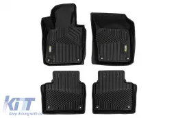 image-21-Tappetini in gomma e moquette 2 in 1 adatti per Volvo S90 berlina, V90 station wagon dopo il 2016, della serie Frogum 5D Race Rock, set da 4 pezzi, colore nero