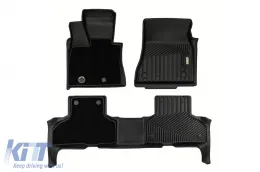 Tappetini in gomma e moquette 2 in 1 adatti per BMW X5 F15 2013–2018 della serie Frogum 5D Race Rock, 3 pezzi, neri-image-6232625