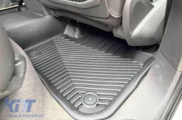 Tappetini in gomma e moquette 2 in 1 adatti per Porsche Cayenne dopo il 2017, Volkswagen Touareg dopo il 2018, set da 3 pezzi, colore nero della serie Frogum 5D Race Rock-image-6232665